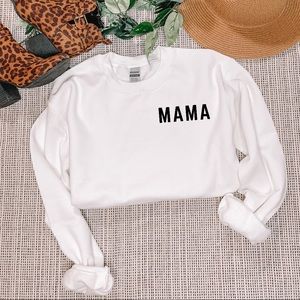 White crewneck for mamas